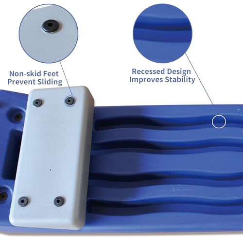GOWE Aerobics Step Platform Height-Adjustable Fitness Equipment Stepper Trainer Exercise Step Platform Sliding Lifting Pad Blue