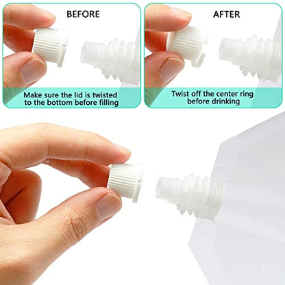 Liquor Flask Concealable And Reusable Cruise Sneak Drink Pouches Travel Drinking Alcohol Plastic Flasks bags with Funnel (16OZ-6PCS) - size: 16OZ-6PCS
