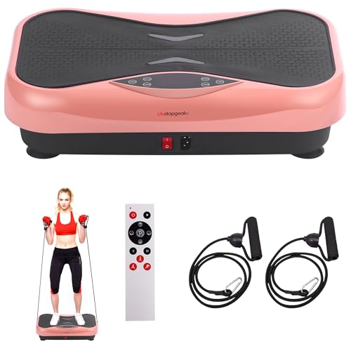 Vibration Plate Exercise Machine Vibration Platform for Weight Loss, Vibration Plate for Lymphatic Drainage Whole Body Power Shaker Home Workout Equipment - color: THSD0880-PINK