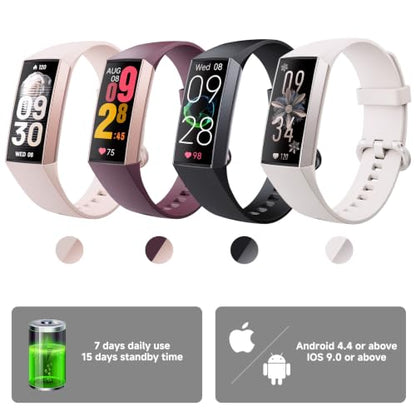 KPEP Fitness Tracker with 24/7 Heart Rate/SpO2/Blood Pressure/Sleep Monitor - color: Pink