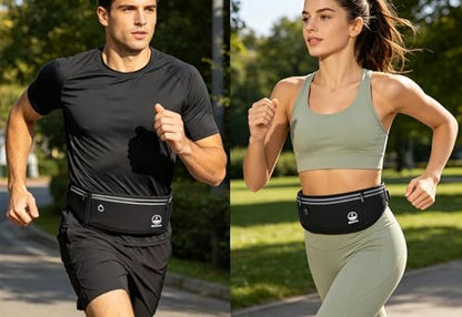 Slim Running Belt Phone Holder Fanny Packs for Women Men - Black - color: T Black