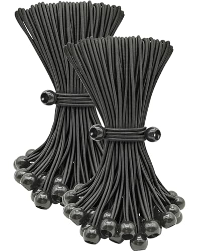 ABINLIN Ball Bungee Cords 10 Inch, 100 Pcs Bungee Cords with Balls, Black - size: Black 10 Inch 100Pcs, style: Bungee Balls