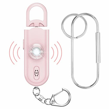 Personal Safety Alarm for Women, 130dB Loud Siren with SOS Strobe Light, Flashlight, 1000ft Audible Help Kids, Elderly Emergency Call, Self Defense Keychain for College Essentials - color: Pink