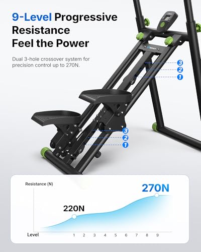 MERACH Stair Stepper with Adjustable Resistance, Foldable Stair Climber - color: Black & Green