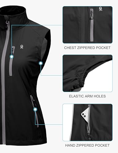 Little Donkey Andy Women's Lightweight Quick Dry Vest Windproof Summer Vest - color: Black, size: Large