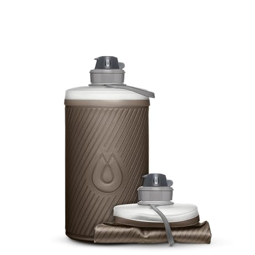 HydraPak Flux Collapsible Backpacking Water Bottle (1.5L, Mammoth Grey) - color: Mammoth Grey, style: 1.5L/50oz