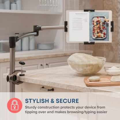 LEVO G2 Clamp-On Tablet Stand, Articulating iPad & Kindle Mount for Desk
