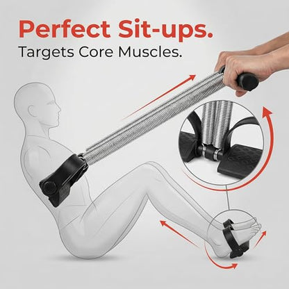 Dual Spring Tension Foot Pedal, Spring Steel Abdominal Leg Exerciser Foot Pedal Dual Spring Sit Up Equipment Lightweight and Portable for Muscle Training (Black)