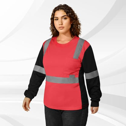 Safety Shirts for Women High Visibility Shirts, Pink-CY XS - color: Pink-wcxy, size: X-Small