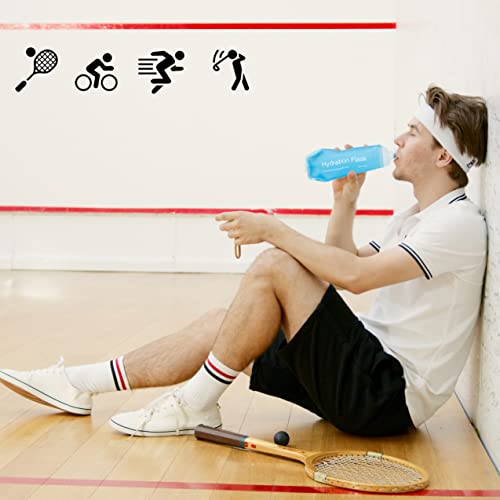 J.CARP 2Pcs 500ml Soft Flask Running Water Bottles, TPU Foldable Running Hydration Flask for Hydration Pack Cycling Hiking Climbing Outdoors Motorbike White - color: White-2Pcs, 500ml