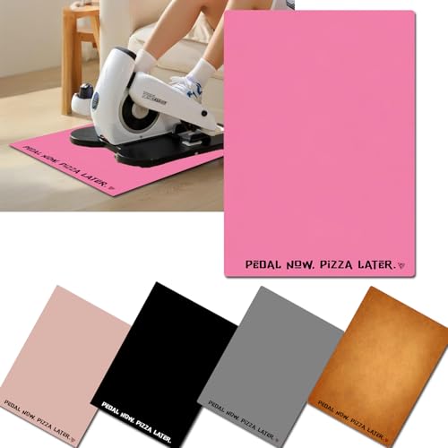 Elliptical Mat for Under Desk Elliptical Machine - Non-Slip Floor Mat for Ellipse Leg Exerciser, Legxercise Pro & Pedal Exerciser - Workout Mat for Home & Office Stability & Floor Protection Pink - color: Pizza-neonpink
