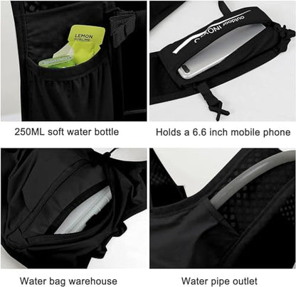 INOXTO Running Hydration Vest Backpack,Lightweight Insulated Pack with 1.5L Water Bladder Bag Daypack for Hiking Trail Running Cycling Race Marathon for Women Men - color: Black Blue