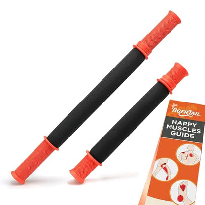 Tiger Tail Massage Sticks Portable Roller Bundle: Original 18in & Roadster 11in, Deep Tissue Foam Roller Body Massage and Myofascial Release Tool for Legs, Neck, Calves, Thighs, Shins & Back