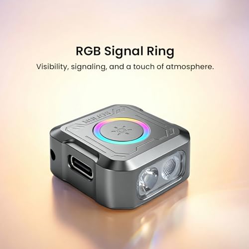 sofirn SE1 Mini Keychain Flashlight, 300LM Rechargeable EDC Light UV RGB - color: Grey-SE1