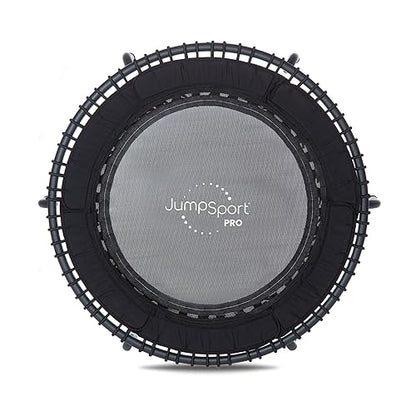 JumpSport 550 Workout Rebounder for Adults, 44" | PRO CE | Mini Exercise Fitness Trampoline Jumper with Cables | Black - color: Matte Black, style: Solid Frame / Petal Mat