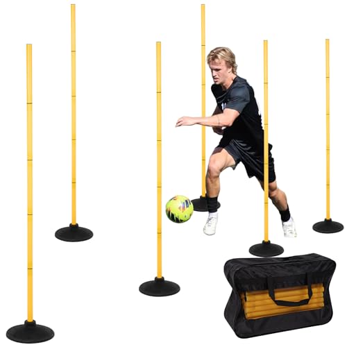 Neoaider 6 FT Agility Poles, 4/6/10 Pack Detachable Soccer Agility Poles - size: 6 FT-6 pcs