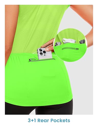 Little Donkey Andy Women's Breathable Cycling Vests full Zip Reflective Sleeveless Jerseys Running Biking Shirts 4 Pockets - color: Fluorescent Yellow, size: X-Small