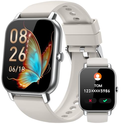 Smart Watches for Men Women, Fitness Tracker with Activity Counter/Sleep Monitor, IP68 Waterproof Smart Watch for Android iPhone iOS Compatible (Starlight, 1.83) - color: Starlight