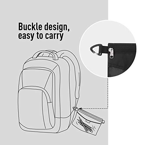 pack all Water-Resistant Zipper Pouch, Mesh Zipper Bag, 14.17"x10.23" - color: Black, size: Large