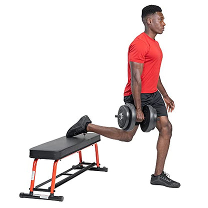 Sunny Health & Fitness Heavy-Duty Weight Bench for Home Gym Training - color: 2. Red