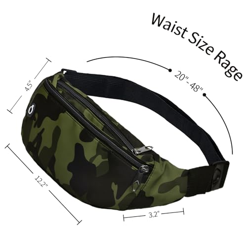 Fanny Packs for Men and Women Water-Repellent Sports Waist Pack Bag - color: 1pack-Camouflage Beige