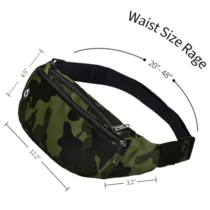 Fanny Packs for Men and Women Water-Repellent Sports Waist Pack Bag - color: 1pack-Camouflage Beige