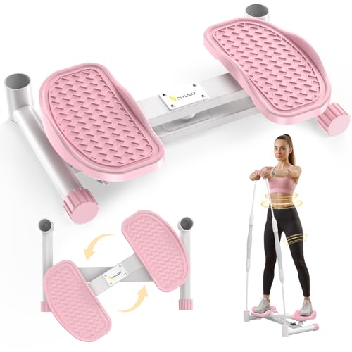 OWLSKY Waist Twister Machine Exercise, Ab Twist Board with 330 lbs Weight Capacity, Abs Workout, 20dB Home Gym Equipment for Women Men - color: Pink
