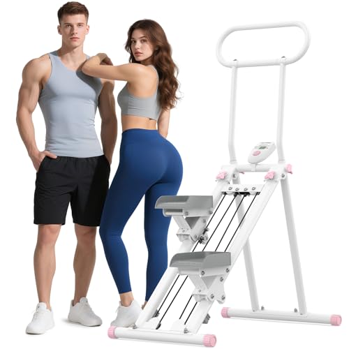 HXD-ERGO Stair Stepper for Home with Adjustable Resistance for Full Body - color: White