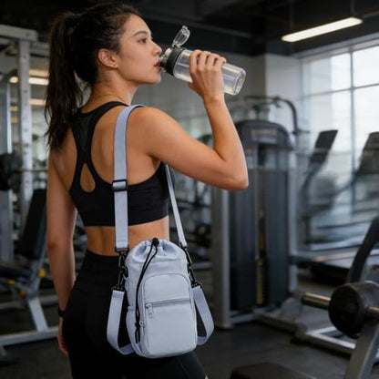 Water Bottle Holder with Strap, Portable Sling Bag with Phone Pocket, Water Bottle Accessories for Hiking Camping, Blue - color: Blue