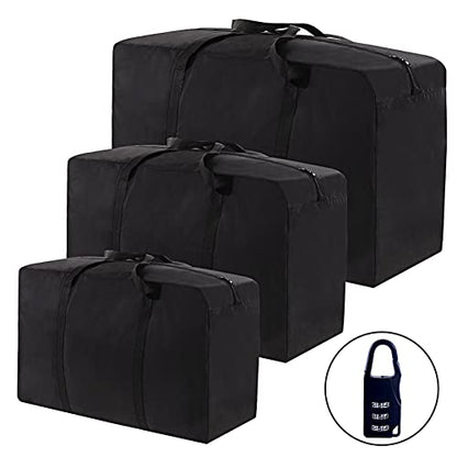 SANSAM Extra Large Heavy Duty Moving Bag,Waterproof Duffle Bag with Zippers,Oxford Cloth Storage Tote Bags for Travelling,College Dorm, Space Saving