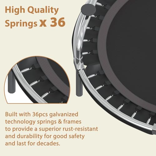 60" Indoor Trampoline for Kids with Safety Net, 440lbs Small Outdoor Kids Trampoline with Swing, Adjustable Gym Bar and Basketball Hoop, Fun & Active Play for Boys and Girls, Yellowishblue