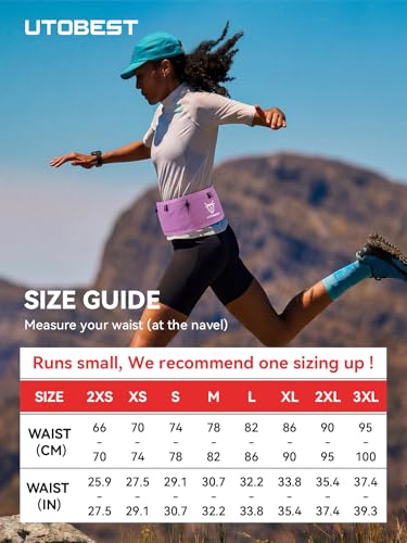 UTOBEST Running Belt for Men & Women, No Bounce Running Waist Pack, B7 Pro - color: Pink, size: L(32.2-33.8")