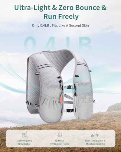 ECOHUB Running Hydration Vest Backpack with 2*500ML Soft Flask