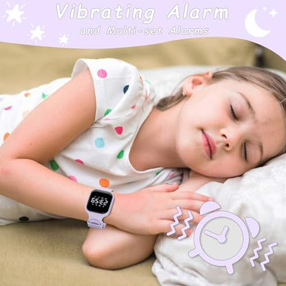 GOLDEN HOUR Kids Digital Sport Watches with Fitness Tracker, Alarm Clock, Stopwatch, No App Waterproof Birthday Gifts for Girls and Boys Ages 4-12 - color: Purple