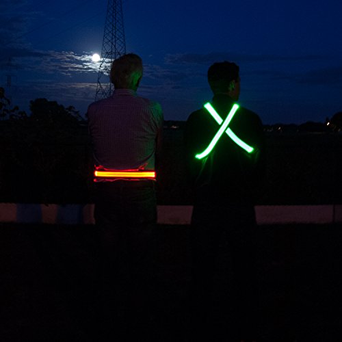 Illumiseen Extension for the LED Reflective Belt – Adds a max. of 19.6” to your LED Belt - color: Neon Green