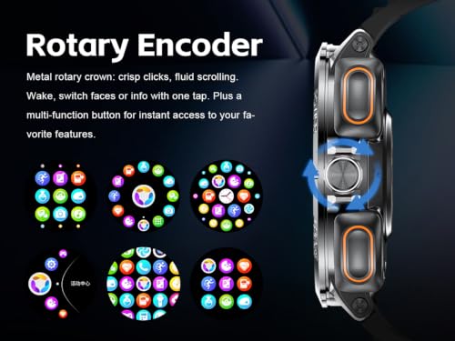 Military Smart Watch with Earbuds for Men and Women,+ Metal Band - color: Black RD +Steel band& 2Glass
