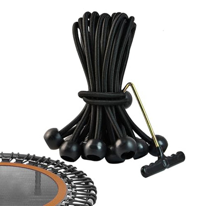 20 PCS Heavy Duty Trampoline Bungee Cords with Balls - 6.3 Inch Replacement Elastic Ropes for Fitness Trampolines, Includes Spring Puller Tool, Max Weight Limit 330 lbs, Quiet & Durable Bungee System - size: 6.3 in 20 PCS Bungee Cords With Ball