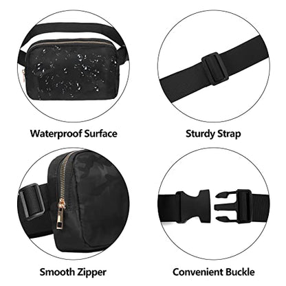 VOROLO Fanny Pack For Women And Men Crossbody Bag Black+Camo Black - color: Black+Camo Black