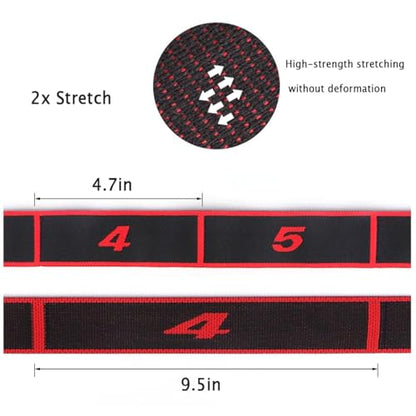 Number Stretch Resistance Band with Clear Markings Stretch Strap Fitness Resistance Band for Stretching and Yoga Elastic Exercise Band with Loops，Elastic Training Bands for Flexibility - size: about 31.5~33.5IN