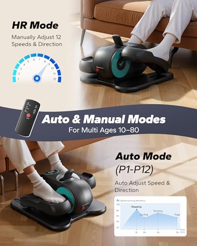 MERACH Under Desk Elliptical, Leg Exerciser While Sitting for Seniors - color: Blue