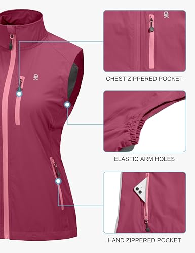Little Donkey Andy Women's Lightweight Quick Dry Vest Windproof Summer Vest - color: Rose, size: Small