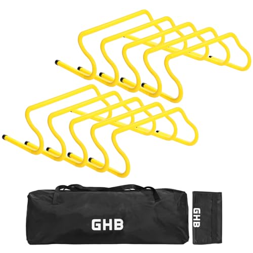 GHB Agility Hurdles 8" Speed Agility Training Hurdles - size: 10 Pack-Yellow
