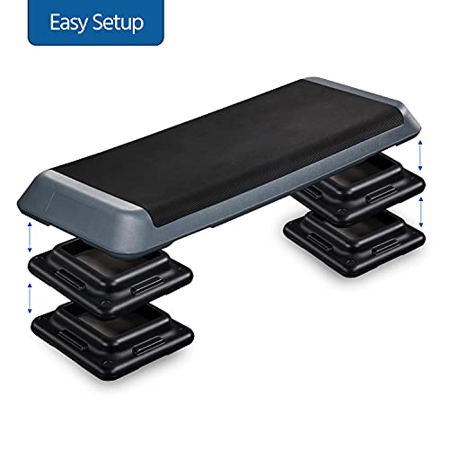 Topeakmart Adjustable Aerobic Step, 43in Exercise Platform with 3 Heights