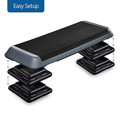 Topeakmart Adjustable Aerobic Step, 43in Exercise Platform with 3 Heights