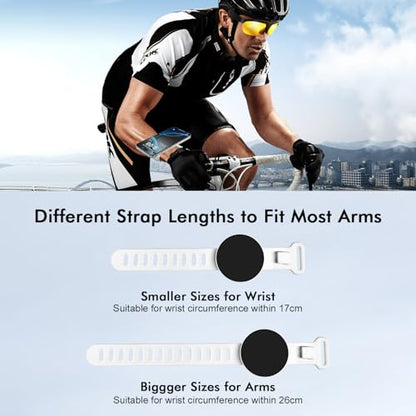 360° Rotatable Magnetic Wristband Cell Phone Holder – Upgrade Anti-Drop Forearm Running Armband for Men & Women, Compatible with magsafe iPhone 16 15 14 13 12 Pro Max Plus Mini (White-L) - color: White-Big