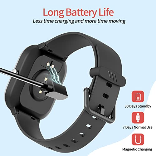 Kids Fitness Tracker Watch, IP68 Waterproof Smart Watch - color: Black