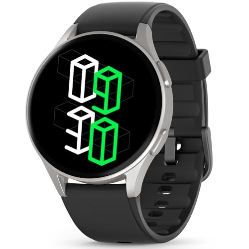 Smart Watch for Men Women (Answer/Make Calls) - 1.32" AMOLED Matte Black Fitness Tracker with GPS & Alexa, 50M Waterproof Activity Monitor, Heart Rate/Sleep/SpO2, Sports Watch for Android iPhone - color: Black