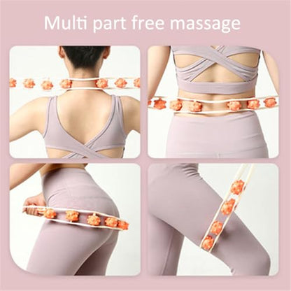 Manual Back Massage Roller Rope, Handheld Massage Ball Roller Anti Cellulite Massage Roller, Fascia Roller Manual Massage Strap for Back Neck Shoulder Waist Leg Muscle Exercise Massage Roller (Orange) - color: Orange