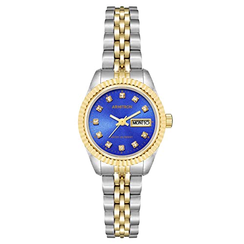 Armitron Women's Genuine Crystal Accented Bracelet Watch, 75-2475 - color: Two Tone/Blue