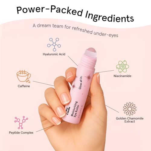 grace & stella Under Eye Brightener with Rose Quartz Rollerball - color: Moisturizing Eye Serum with Rose Quartz Ball